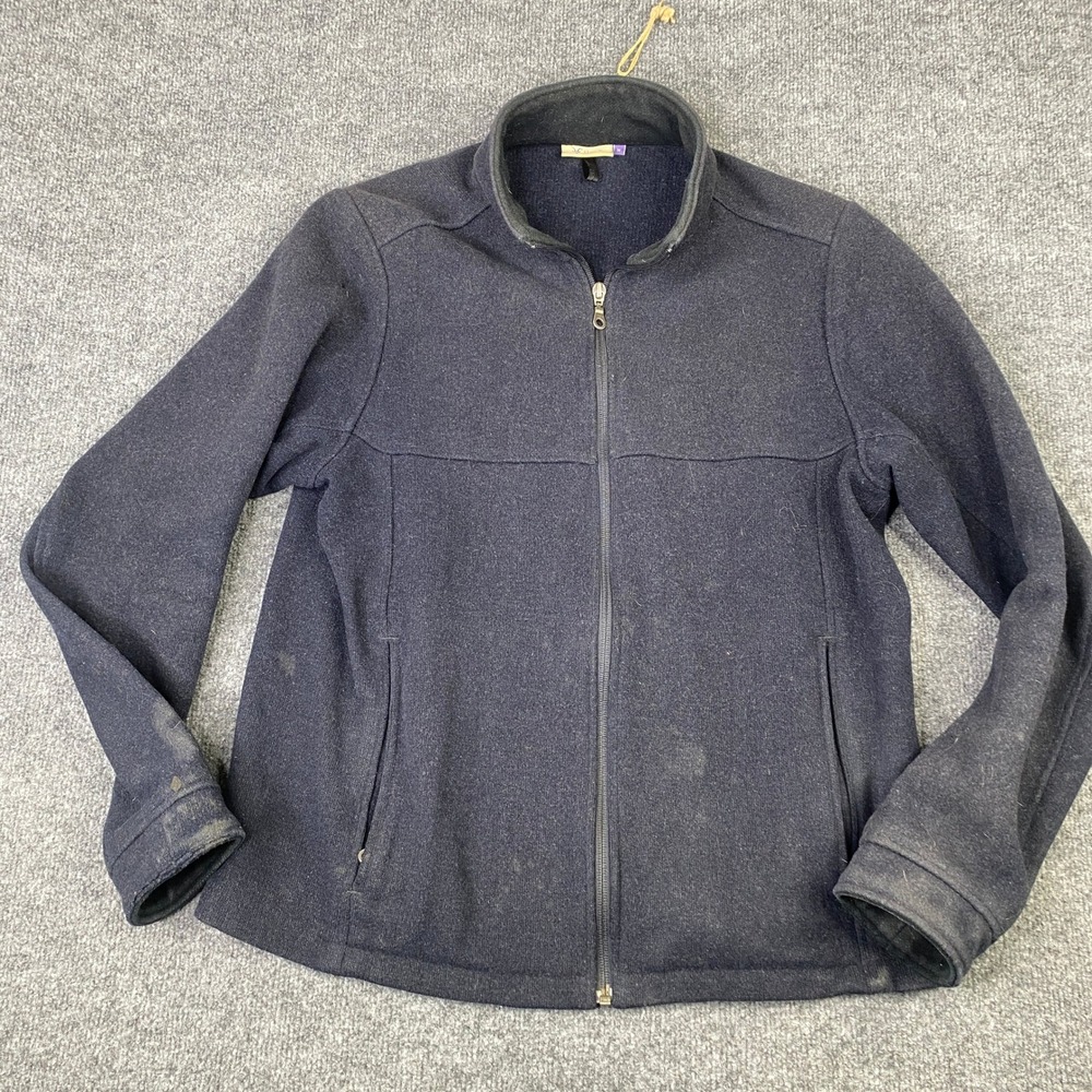 Ibex Wool Full Zip Jacket Navy Blue Women Medium Outdoor Layering Hiking
